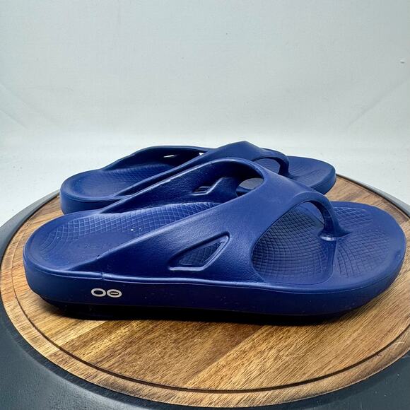 OOfos Ooriginal Recovery Flip Flop Sandal Shoe Blue Women's 10 Men's 8 - Picture 1 of 9